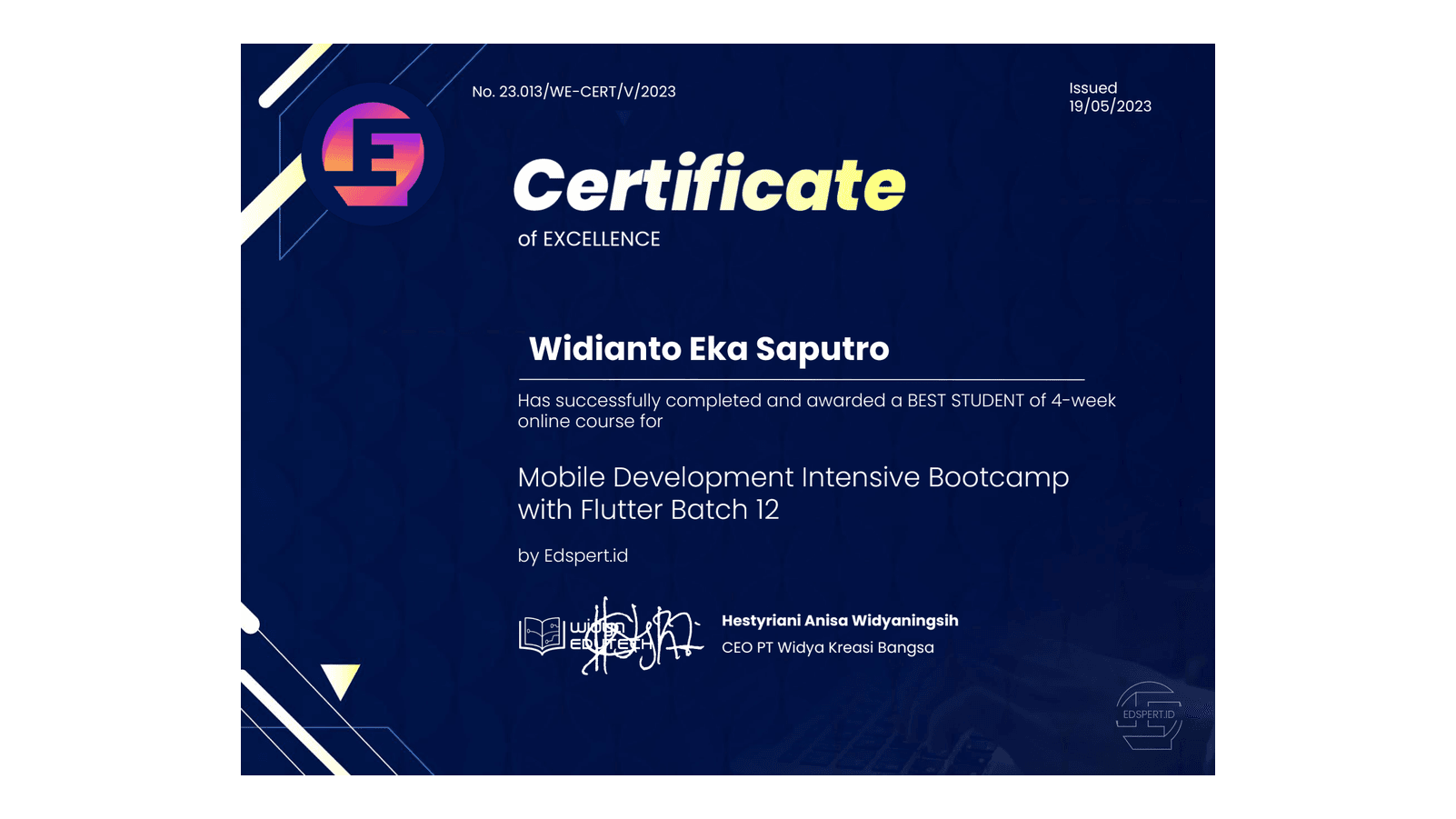 EdSpert.id - Mobile Development Intensive Bootcamp with Flutter