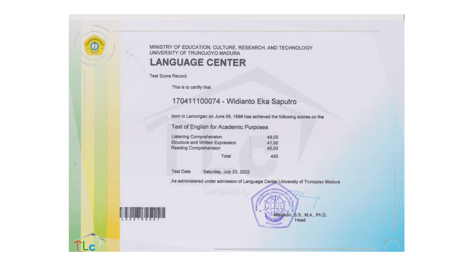 TOEFL – For Academic Purpose